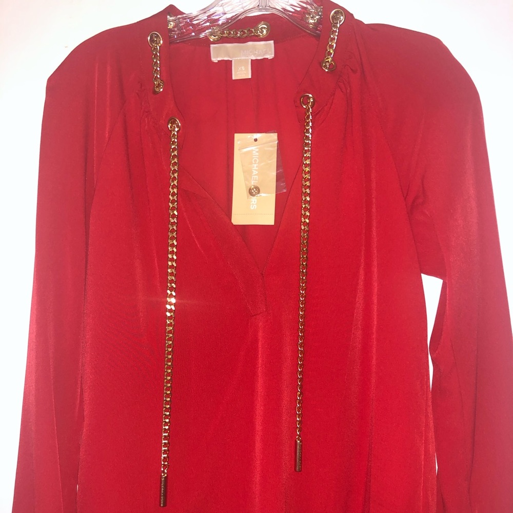 Michael Kors gold chain blouse